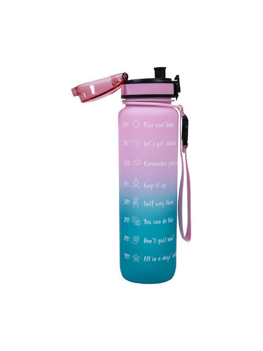 Sticlă de Apă Vidro Fără BPA 1000ml Ombre Albastru Deschis-Roz Rise & Shine Sticlă de Apă Vidro Fără BPA 1000ml Ombre Albastru Deschis-Roz Rise & Shine