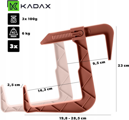 Kadax Άγκιστρα Γλάστρας Πλαστικά 3τμχ