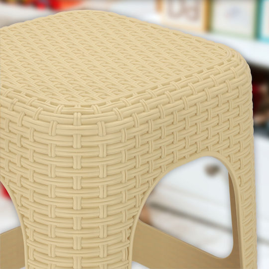 Stool For Kitchen Plastic Beige 4pcs