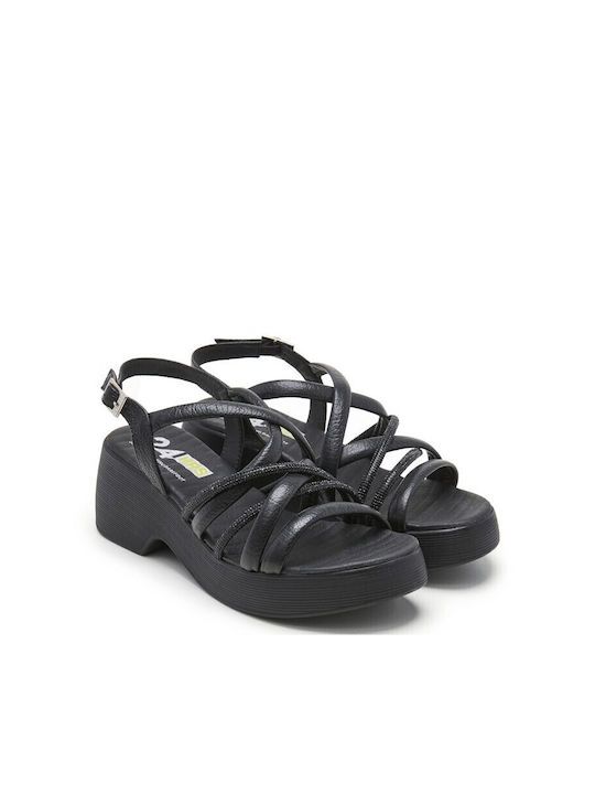 24 HRS Anatomic Leather Women's Sandals Black