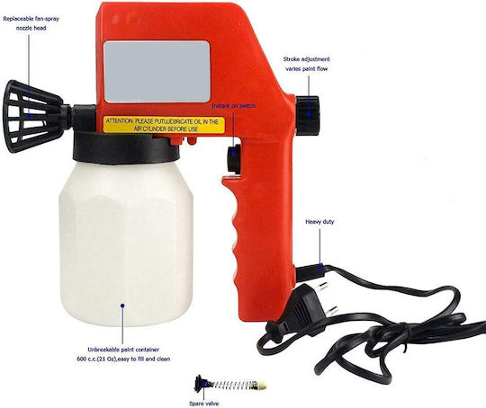 Elektrische Farbspritzpistole Kumas Pg-350 Kapazität 600ml 75w Weiß-Orange