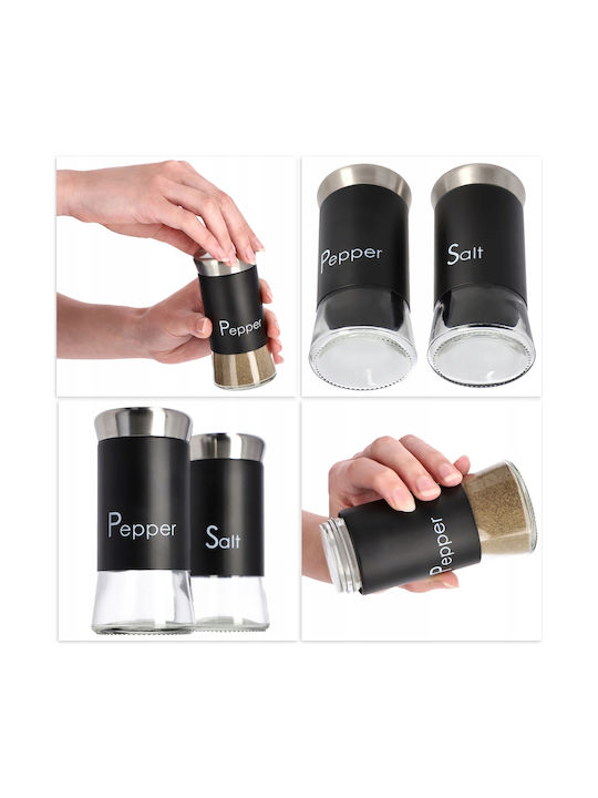 Kadax Glass Tabletop Spice Jar Black