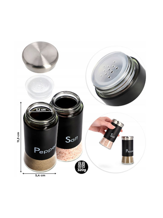 Kadax Glass Tabletop Spice Jar Black