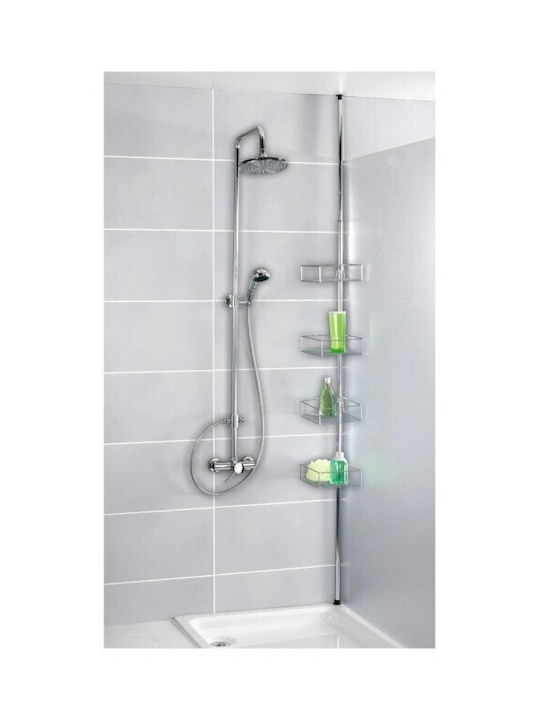 Wenko Corner Wall Mounted Bathroom Shelf Metallic 25x20x20cm Silver