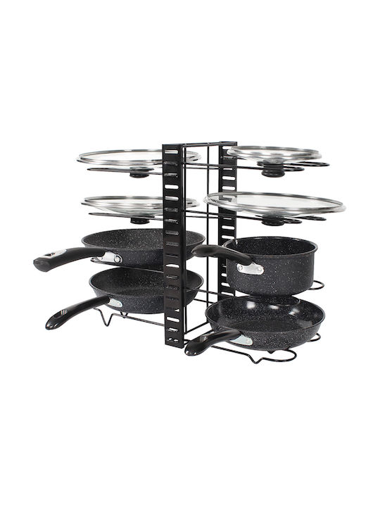 KING Hoff Kitchen Organizer Racks Metallic in Black Colour 20.5x47x38cm