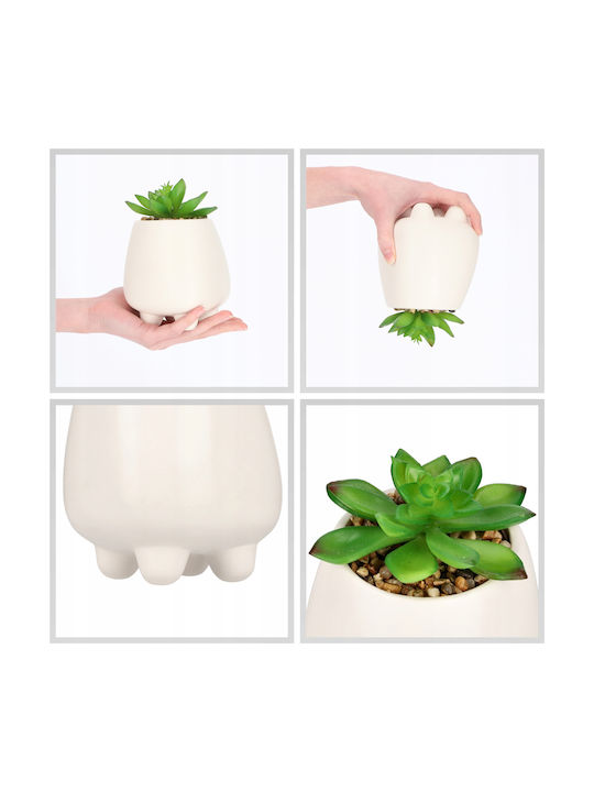 Plantă Artificială în Ghiveci Mic Planta suculentă White 10.5cm Kadax