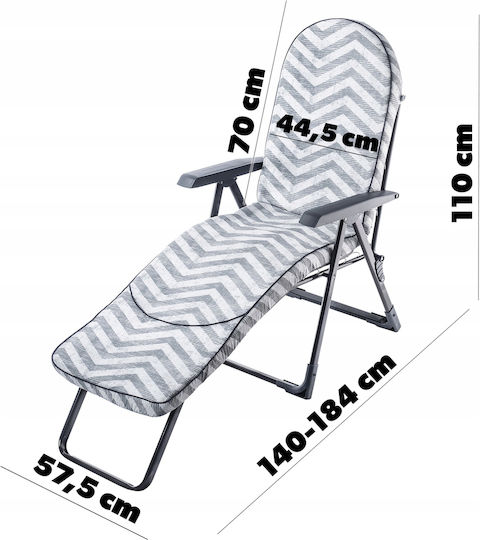 Kadax Verstellbarer Strand-Garten-Liegestuhl 150kg