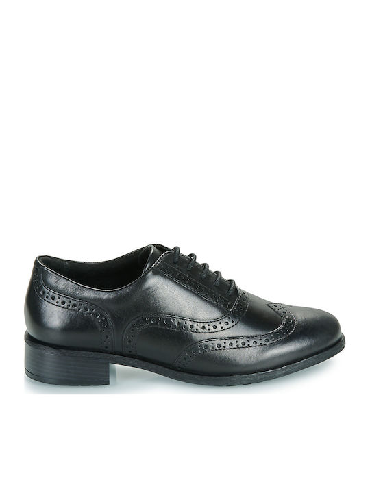 Women's Leather Oxford Shoes Black