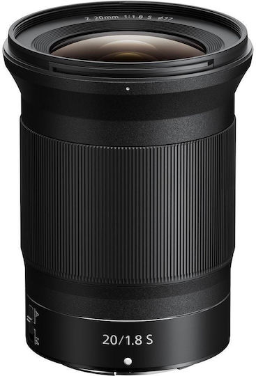 Nikon Crop Φωτογραφικός Φακός Nikkor Z 20mm f/1.8 S Ultra-Wide Zoom για Nikon Z Mount Μαύρος
