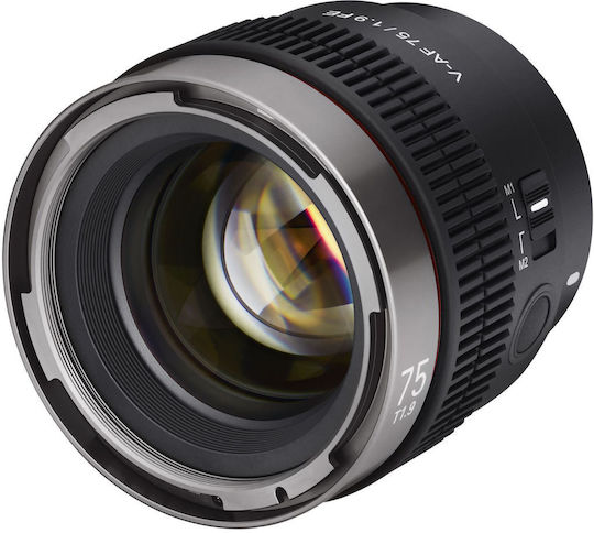 Samyang Full Frame Camera Lens V-AF 75mm T1.9 Telephoto for Sony FE Mount Black
