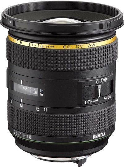 Pentax Crop Φωτογραφικός Φακός HD DA* 11-18mm f/2 8 ED DC AW Ultra-Wide Zoom για Pentax K Mount Μαύρος