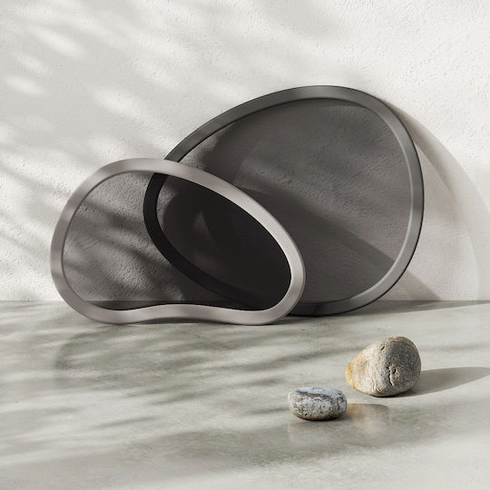 Umbra Hub Kunststoff Oval Serviertablett in Gray Farbe 1018015-1202 2Stück