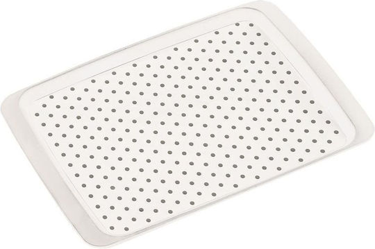 Kesper Metall Rechteckig Serviertablett Rutschfest mit Griffen in Weiß Farbe 35x26x2cm 77220 1Stück