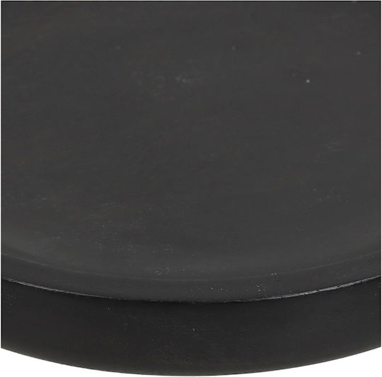 ArteLibre Wooden Round Serving Tray with Handles in Black Color 20.3x20.3x2.5cm 05150076 1pcs