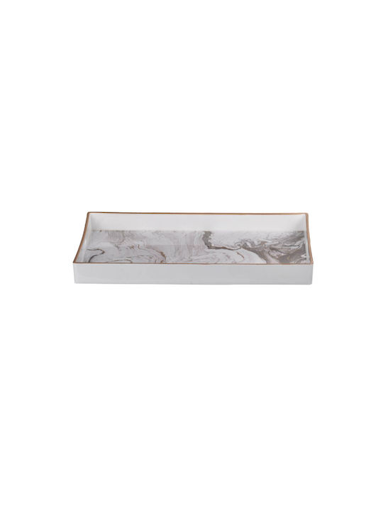 Artekko Plastic Dreptunghiular Tavă de Servire cu Mânere în Culoare Negru 48x36x5cm DF43576-WHIT-DS 1buc
