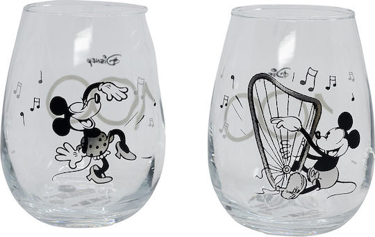 Disney 100 Years Mickey Minnie Set of Glasses Water made of Crystal 510ml 2pcs