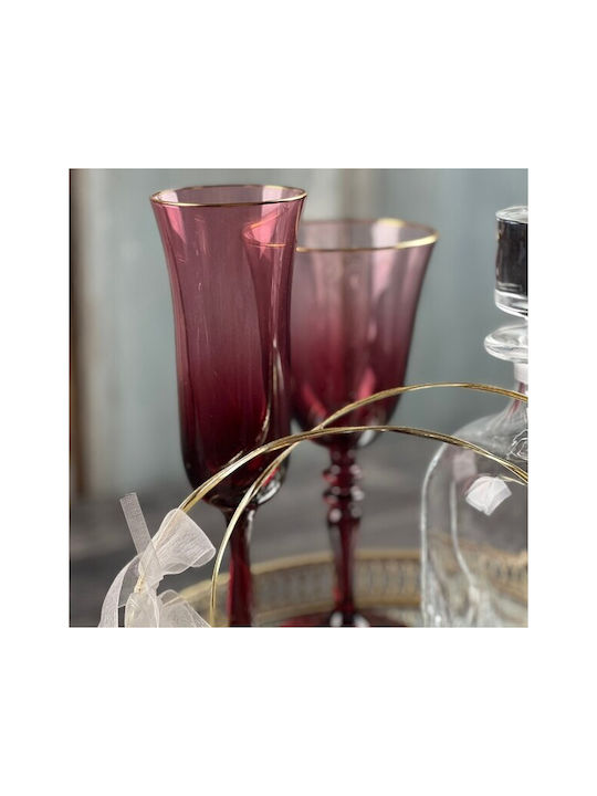 Koopman Glass Champagne made of Glass in Red Color Goblet