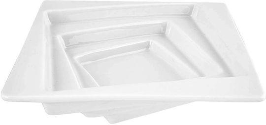 Art et Lumiere Diagonal Serving Plate Deep Square Porcelain
