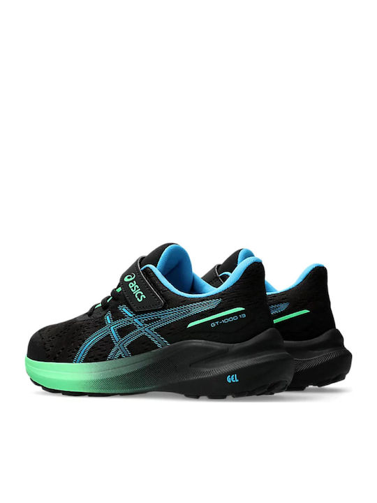 GT-1000 13 Kids Sports Shoes Running with Hoop & Loop Closure Black