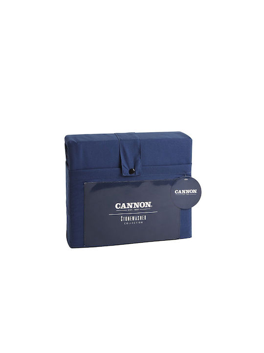 Cannon Сет Чаршафи с Ластик 160x200+35см. Stonewashed Navy Peony 4бр