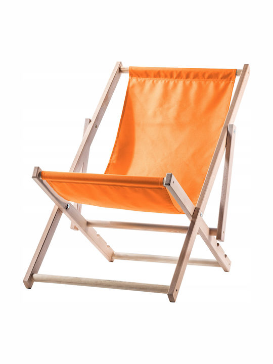 Liegestühle Holz mit Orange Stoff