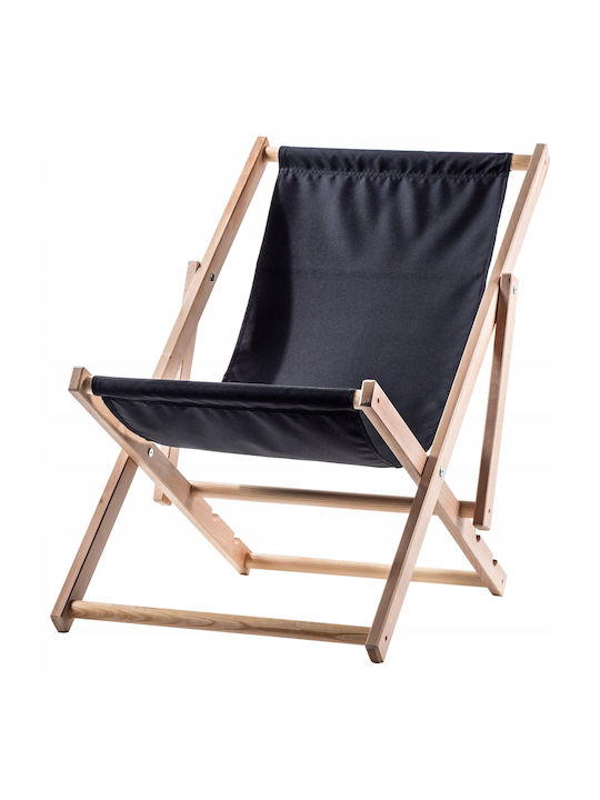 Liegestühle Holz mit Schwarz Stoff