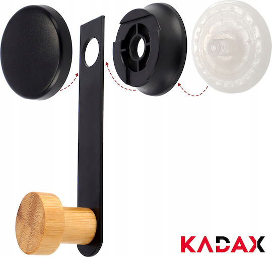 Kadax Кука Баня Единично със смукателна чаша Inox Черен