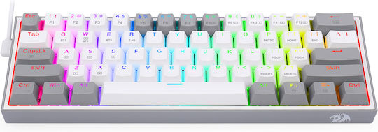 Redragon K617 FIZZ Gaming Mechanical Keyboard 60% with Custom Red switches and RGB lighting (English US) White / Grey