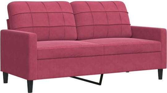 Living Room Furniture Set 3-Seater & 2-Seater & Stool Red