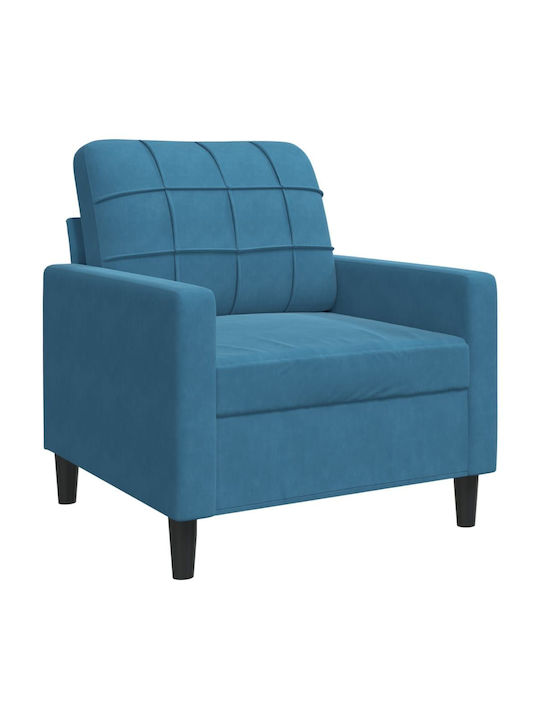Living Room Furniture Set 3-Seater & 2-Seater & Armchair Blue