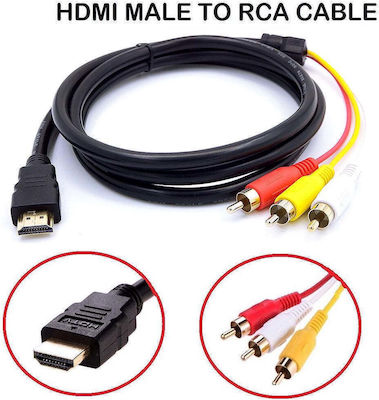 Adaptor HDMI Tată la 3 RCA Tată AV Video Audio 1.5m