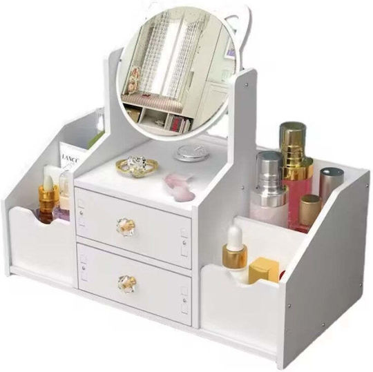 Organizator Cosmetice Cu 2 Sertare Alb