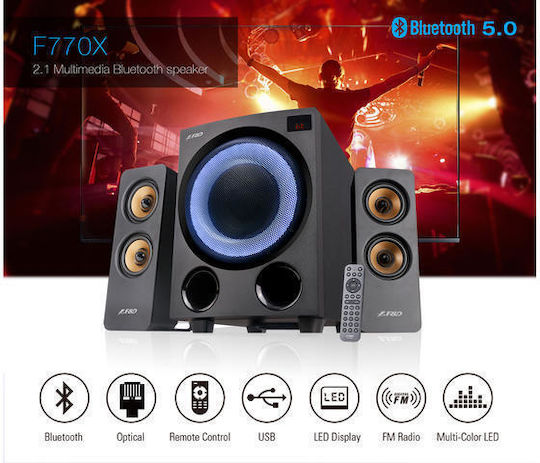 Fenda F770X 2.1 Wireless Speakers with RGB and Bluetooth 76W Black