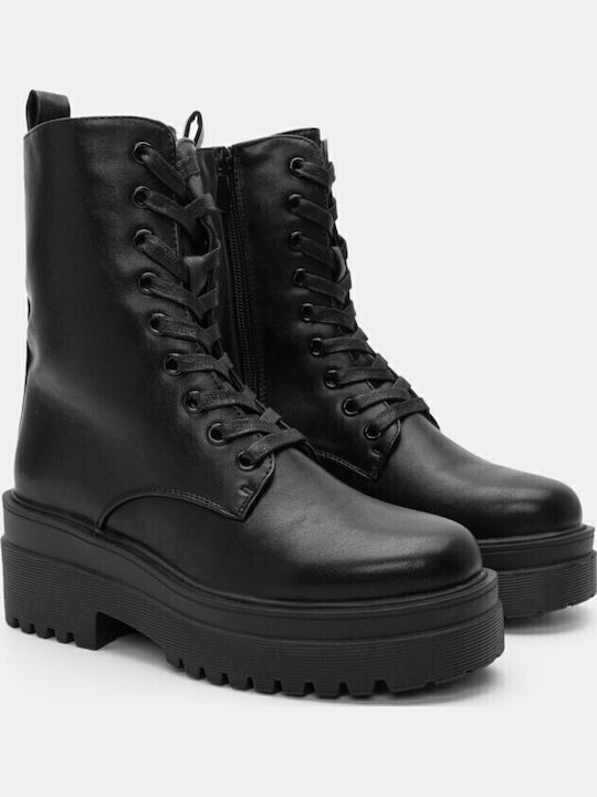 Double-Sole Ankle Boots with Zipper 4318762-black-matte