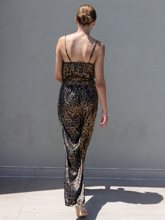 Einteiliger Jumpsuit mit Animal-Print