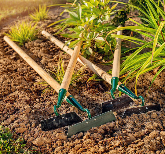 Kadax Hacke Gartenrechen mit Stiel