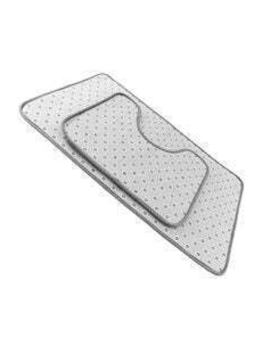 Non-Slip Bath Mats Set Gri 2pcs