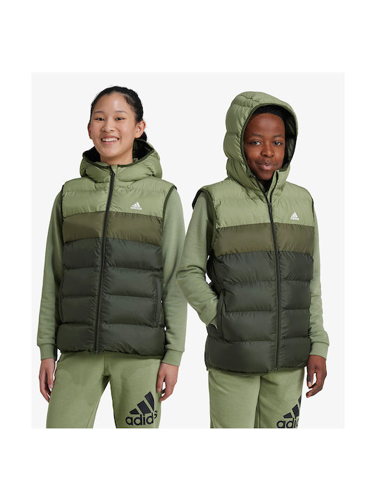 adidas Kids Casual Jacket Sleeveless with Hood Green