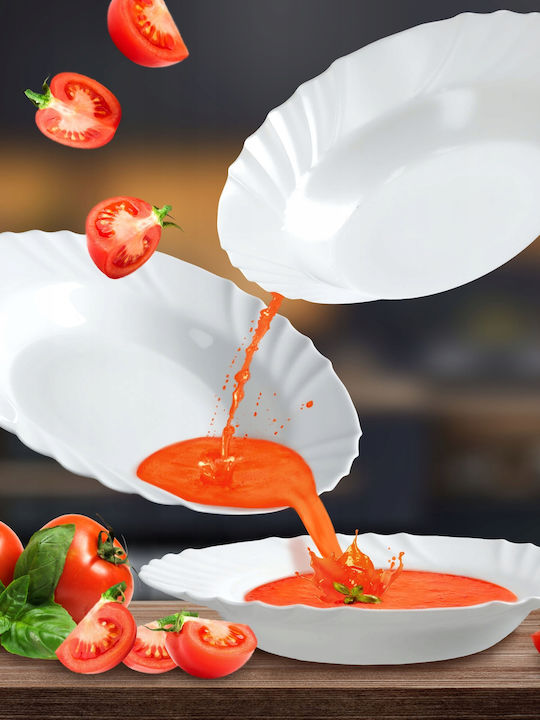 Kadax Teller Suppe Weiß mit Durchmesser 23cm 3Stück