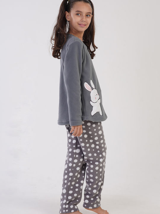 Vienetta Secret Kids Pyjamas Winter Fleece grey