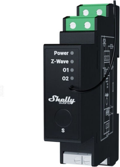 Shelly Wave Pro 2 Shutter Μεταγωγικός Διακόπτης Ράγας 240V 16A