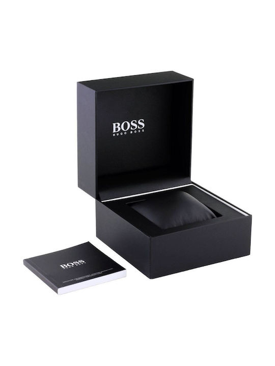 Boss Strike Herrenuhr 41mm Chronograph Batterie mit Silber Metallarmband