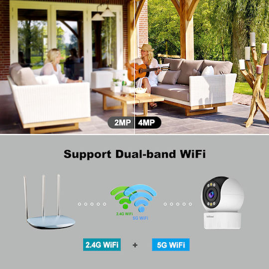 Sricam SH046 IP Κάμερα Παρακολούθησης Wi-Fi Full HD+ 4MP με Αμφίδρομη Επικοινωνία και Φακό 2.8mm