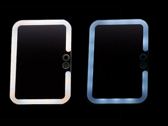 Oglindă de machiaj iluminată cu LED și suport vertical 17x11.5x1.2cm