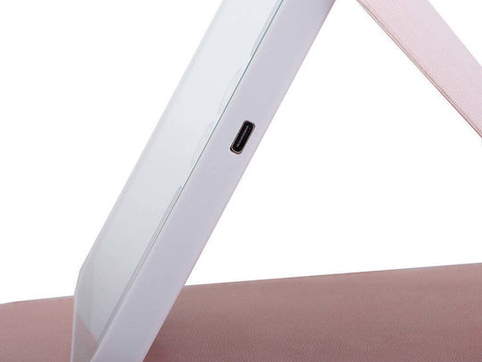 Oglindă de machiaj iluminată cu LED și suport vertical 17x11.5x1.2cm