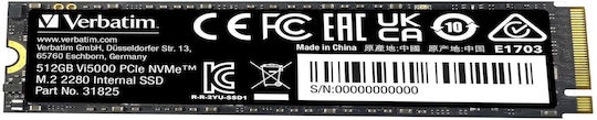 Verbatim Vi5000 SSD 512GB τύπου M.2 με σύνδεση PCI Express 4.0 31825