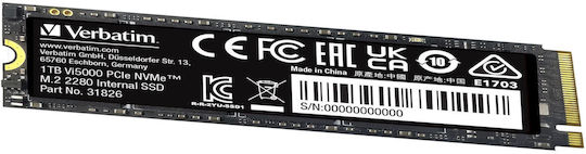 Verbatim Vi5000 SSD 1TB M.2 Type With PCI Express 4.0 Connection 31826