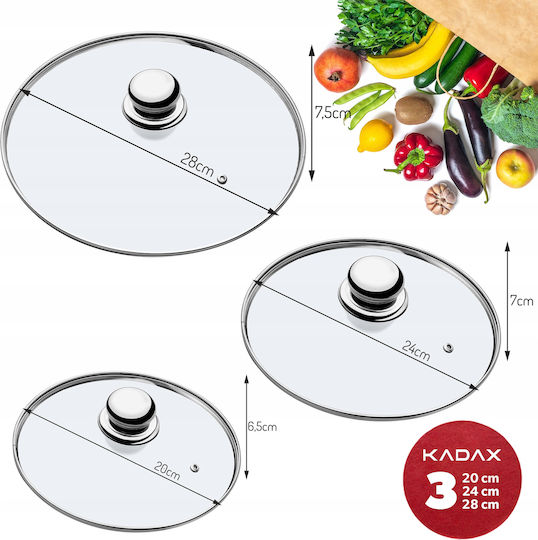 Kadax Kadax Glasdeckel Für Topf 28cm 3 Stück 31558