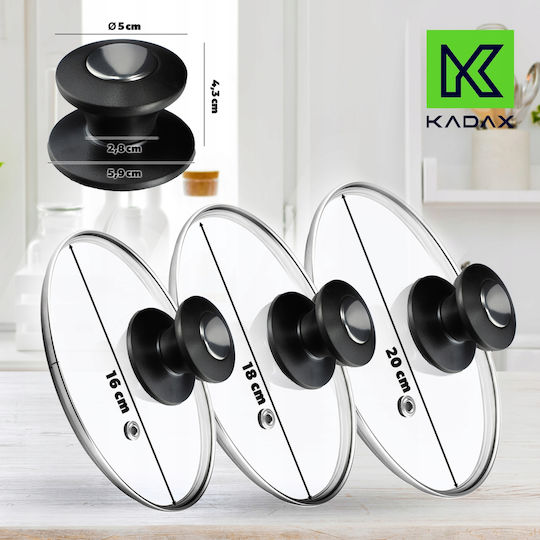 Kadax Kadax Glas Kochgeschirrdeckel Für Topf 20cm 3 Stück 31556
