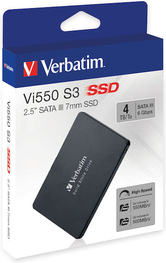 Verbatim Vi550 S3 SSD 4TB Тип 2.5'' С Връзка SATA III 49355